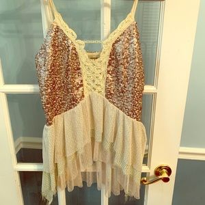 BKE dress golden tank